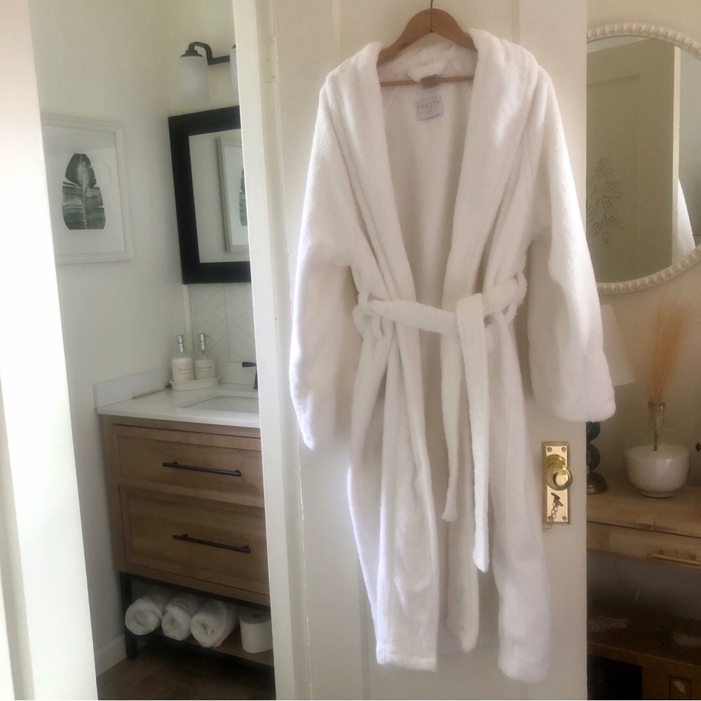 Frette Luxury Hotel Bath Robe Heavy White Terrycloth Turkish Cotton Size L/XL